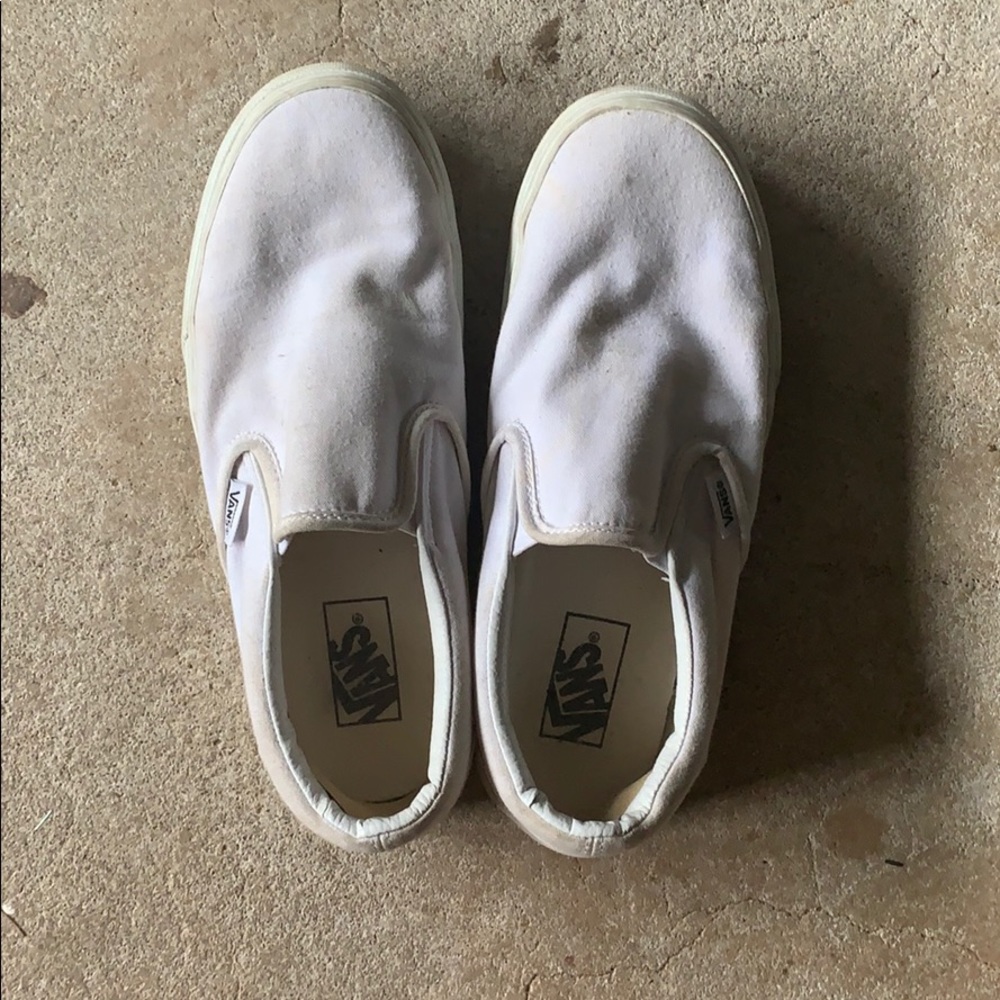 White Slip on Vans